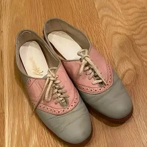 Kickerinos Shoes Kickerinos Vintage Gray And Pink Leather